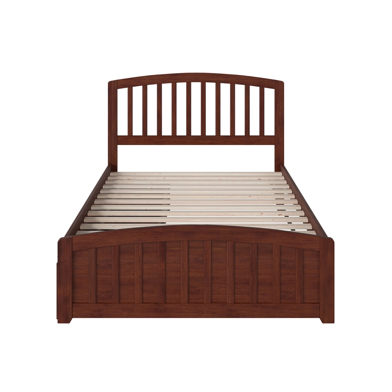 Richmond Full Platform Bed with Matching Footboard & Storage Drawers in Walnut