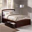 Richmond Full Platform Bed with Matching Footboard & Storage Drawers in Walnut