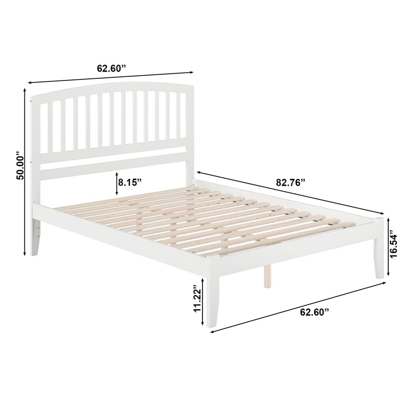 Richmond Queen Solid Wood Platform Bed in White