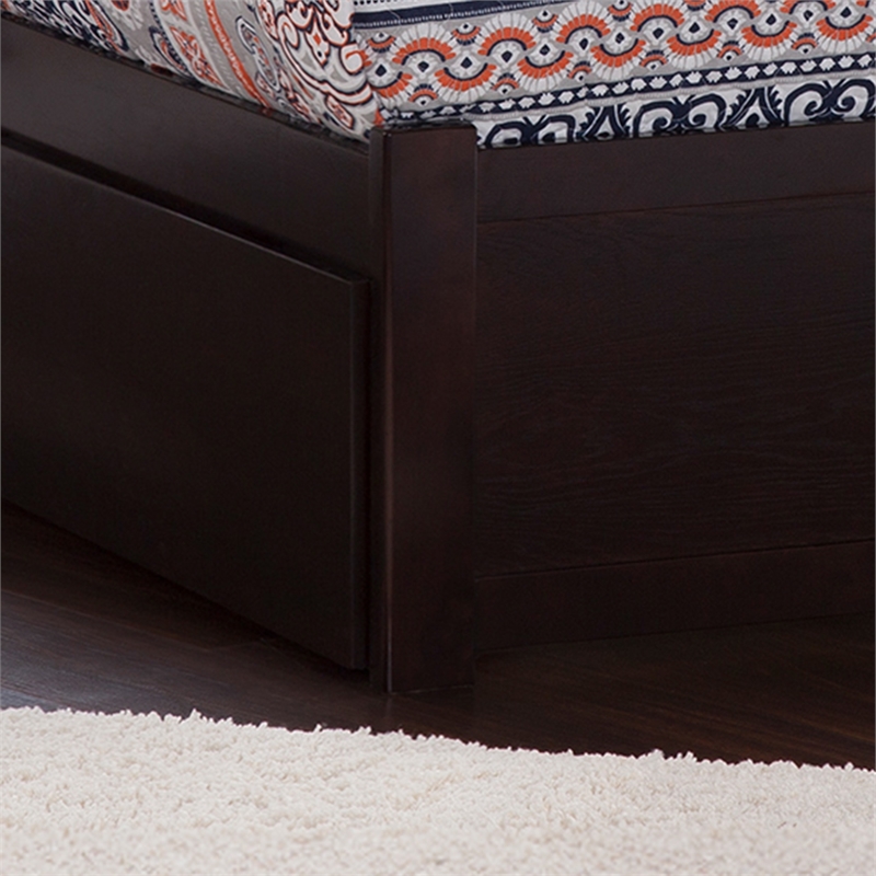 Richmond Queen Wood Platform Bed with Footboard and Storage Drawers in Espresso