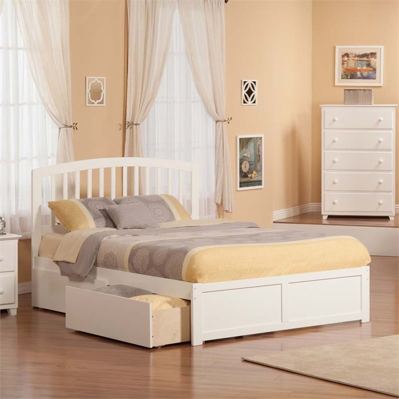 Atlantic Furniture Richmond Urban Queen Storage Platform Bed In White