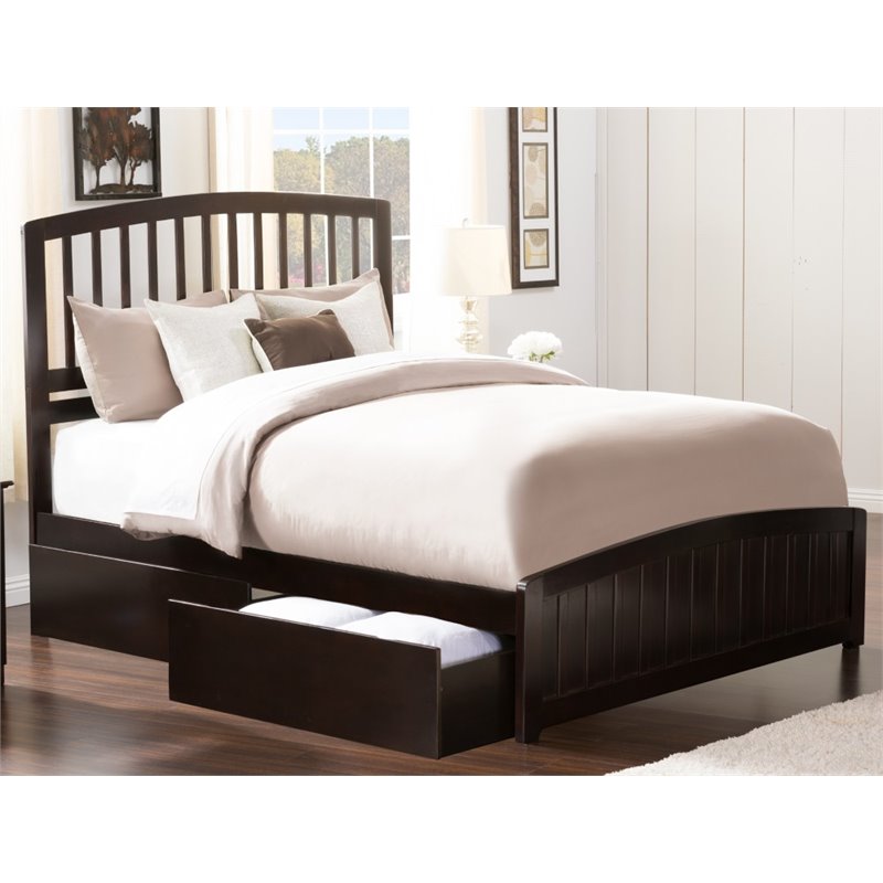 Atlantic Furniture Richmond Queen Storage Spindle Bed in Espresso