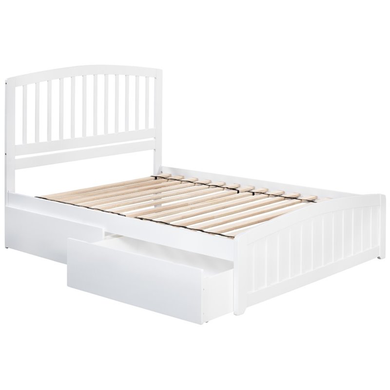 Afi Richmond Solid Wood Queen Bed And Footboard With Storage Drawers In 