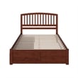 Richmond Wood King Platform Bed with Footboard and Storage Drawers in Walnut
