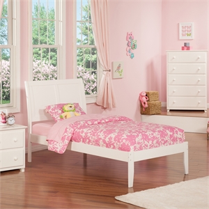 Portland Twin XL Solid Wood Platform Bed in White