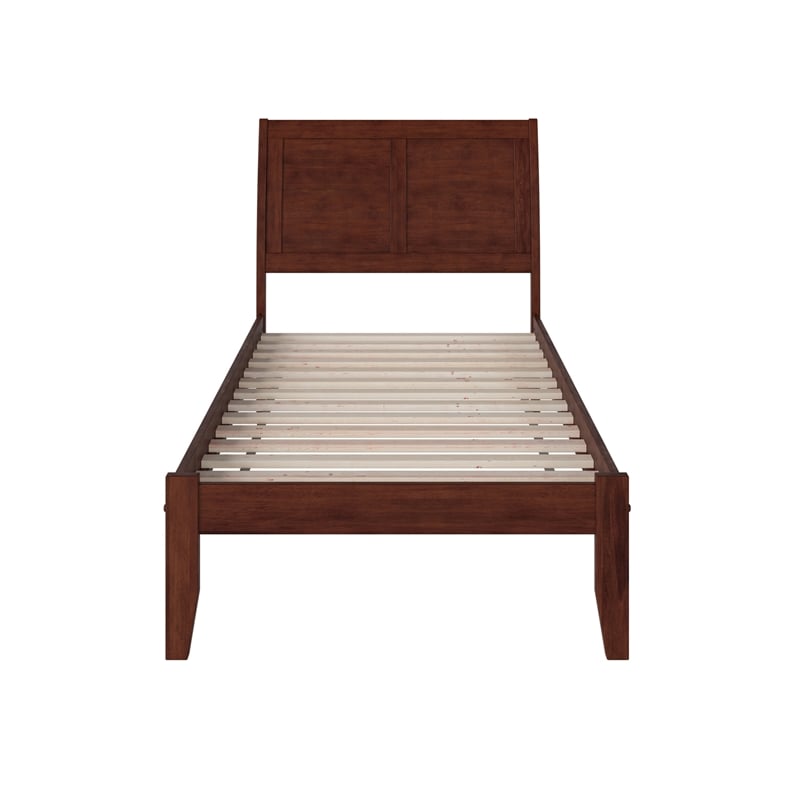 Portland Twin XL Solid Wood Platform Bed in Walnut