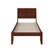 AFI Portland Twin XL Solid Wood Platform Bed with USB Charging Station in Walnut