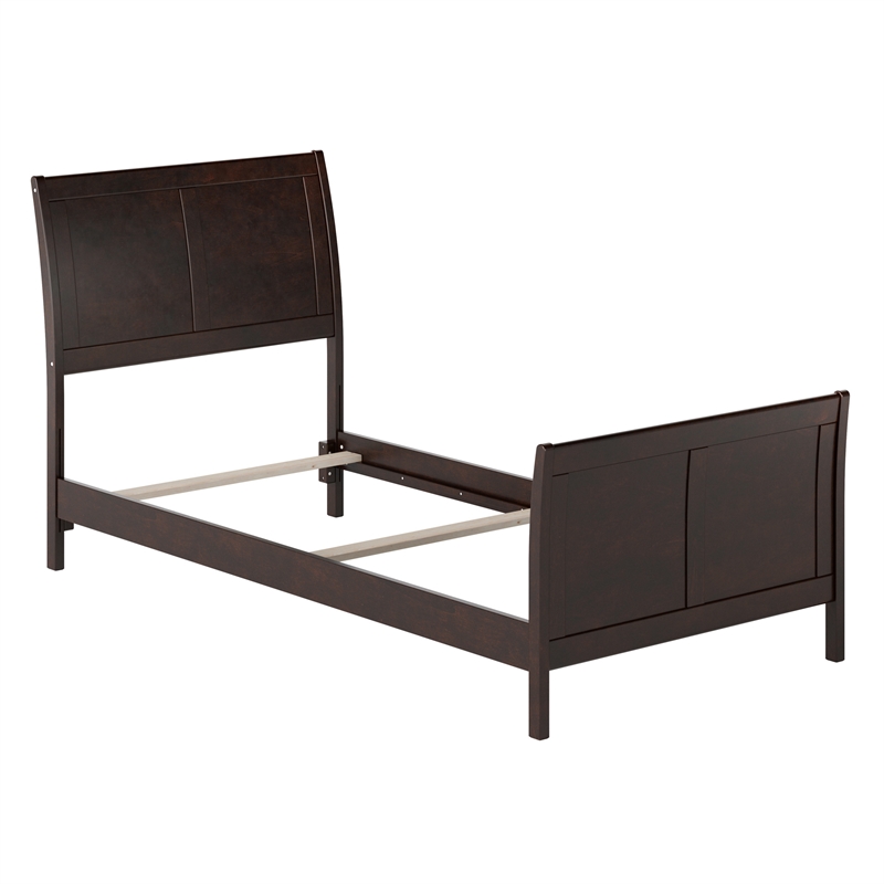 AFI Portland Twin XL Wood Foundation Bed Frame with Matching Footboard Espresso