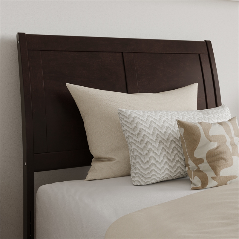 AFI Portland Twin XL Wood Foundation Bed Frame with Matching Footboard Espresso