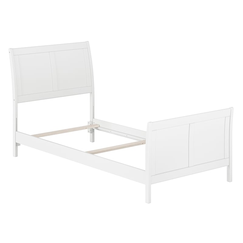 AFI Portland Twin XL Wood Foundation Bed Frame with Matching Footboard White