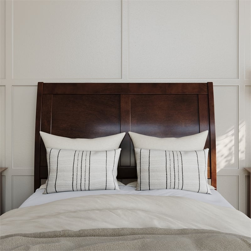 AFI Portland Twin XL Wood Foundation Bed Frame with Matching Footboard Walnut
