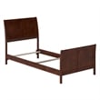 AFI Portland Twin XL Wood Foundation Bed Frame with Matching Footboard Walnut