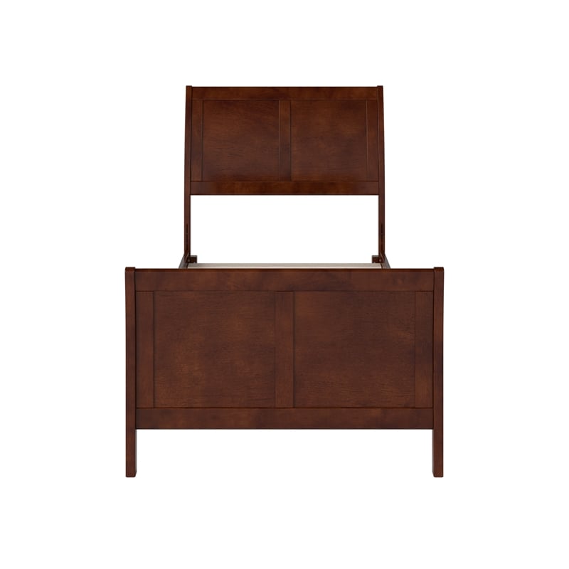 AFI Portland Twin XL Wood Foundation Bed Frame with Matching Footboard Walnut