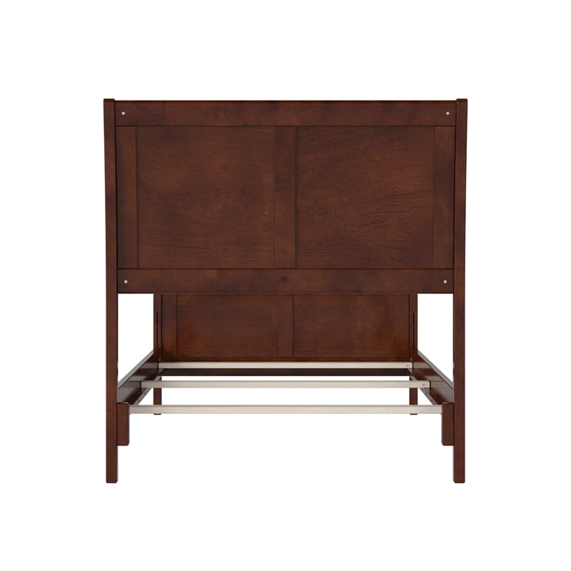 AFI Portland Twin XL Wood Foundation Bed Frame with Matching Footboard Walnut