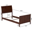 AFI Portland Twin XL Wood Foundation Bed Frame with Matching Footboard Walnut