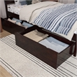 Portland Twin XL Storage Wood Platform Bed with Matching Footboard in Espresso