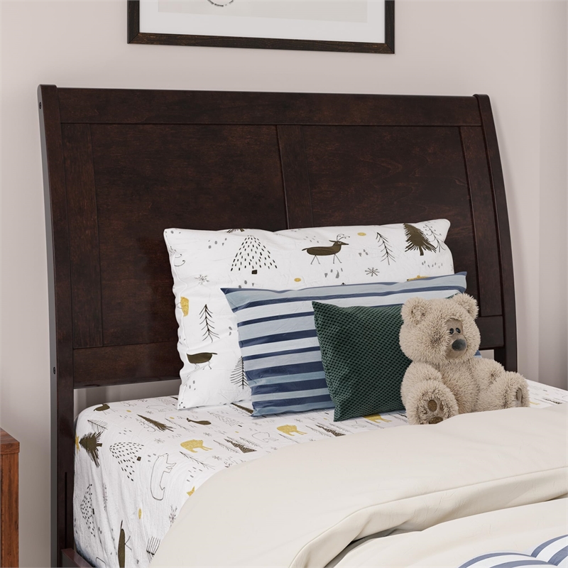 Portland Twin XL Storage Wood Platform Bed with Matching Footboard in Espresso