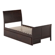 Portland Twin XL Storage Wood Platform Bed with Matching Footboard in Espresso