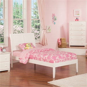 Portland Twin Solid Wood Platform Bed in White