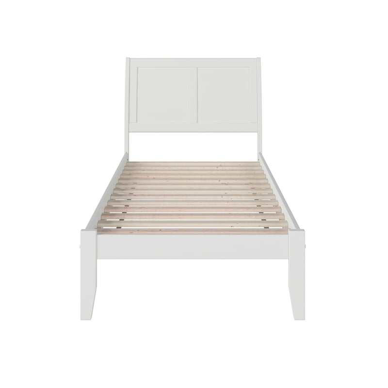 Portland Twin Solid Wood Platform Bed in White