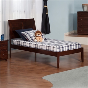 Portland Twin Solid Wood Platform Bed in Walnut