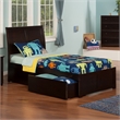 Portland Twin Wood Platform Bed with Footboard and Storage Drawers in Espresso