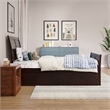 Portland Twin Wood Platform Bed with Matching Footboard & Trundle in Espresso