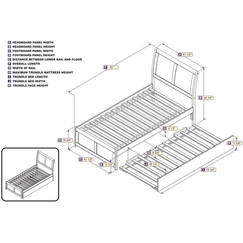 AFI Portland Twin Sleigh Bed with Trundle in Walnut Cymax Business