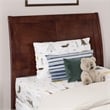 Portland Twin Wood Platform Bed with Matching Footboard & Twin Trundle in Walnut