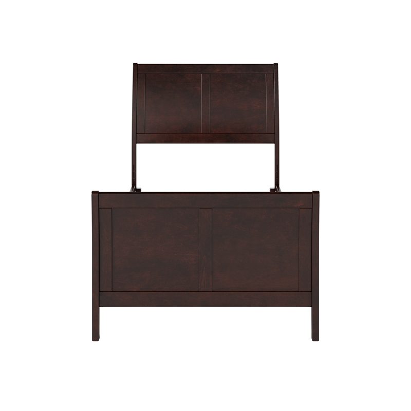 AFI Portland Twin Wood Foundation Bed Frame with Matching Footboard Espresso