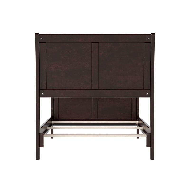 AFI Portland Twin Wood Foundation Bed Frame with Matching Footboard Espresso