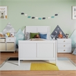 AFI Portland Twin Wood Foundation Bed Frame with Matching Footboard White