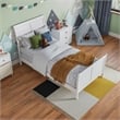 AFI Portland Twin Wood Foundation Bed Frame with Matching Footboard White