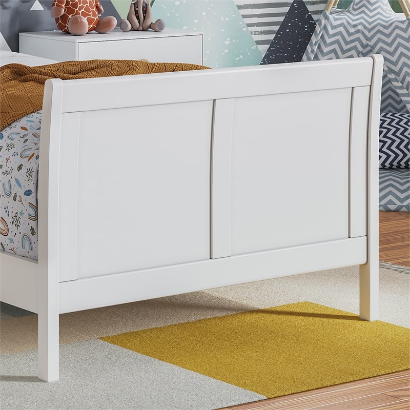 AFI Portland Twin Wood Foundation Bed Frame with Matching Footboard White