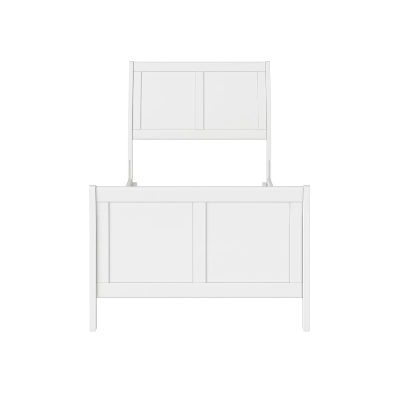 AFI Portland Twin Wood Foundation Bed Frame with Matching Footboard White