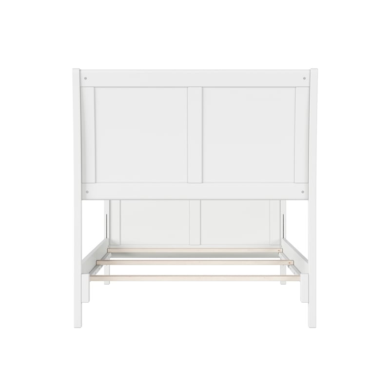 AFI Portland Twin Wood Foundation Bed Frame with Matching Footboard White