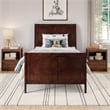 AFI Portland Twin Wood Foundation Bed Frame with Matching Footboard Walnut