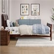 AFI Portland Twin Wood Foundation Bed Frame with Matching Footboard Walnut