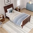 AFI Portland Twin Wood Foundation Bed Frame with Matching Footboard Walnut