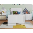 Portland Solid Wood Twin Storage Platform Bed with Matching Footboard in White