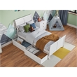 Portland Solid Wood Twin Storage Platform Bed with Matching Footboard in White