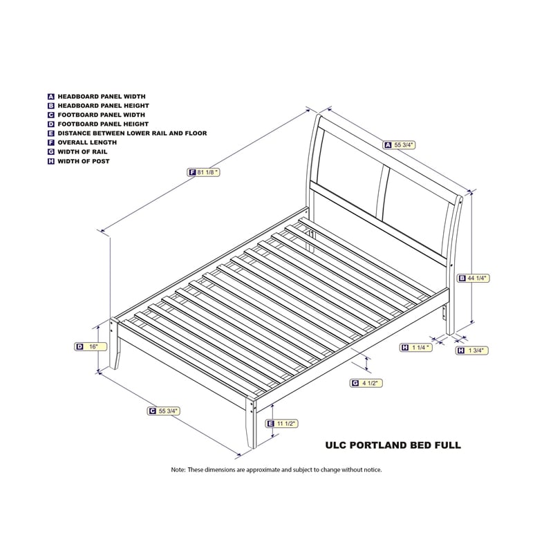 AFI Portland Full Solid Wood Platform Bed with USB Charging Station in Espresso