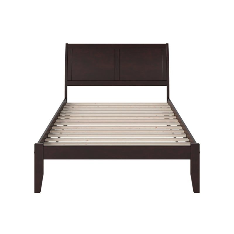 AFI Portland Full Solid Wood Platform Bed with USB Charging Station in Espresso