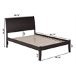 AFI Portland Full Solid Wood Platform Bed with USB Charging Station in Espresso