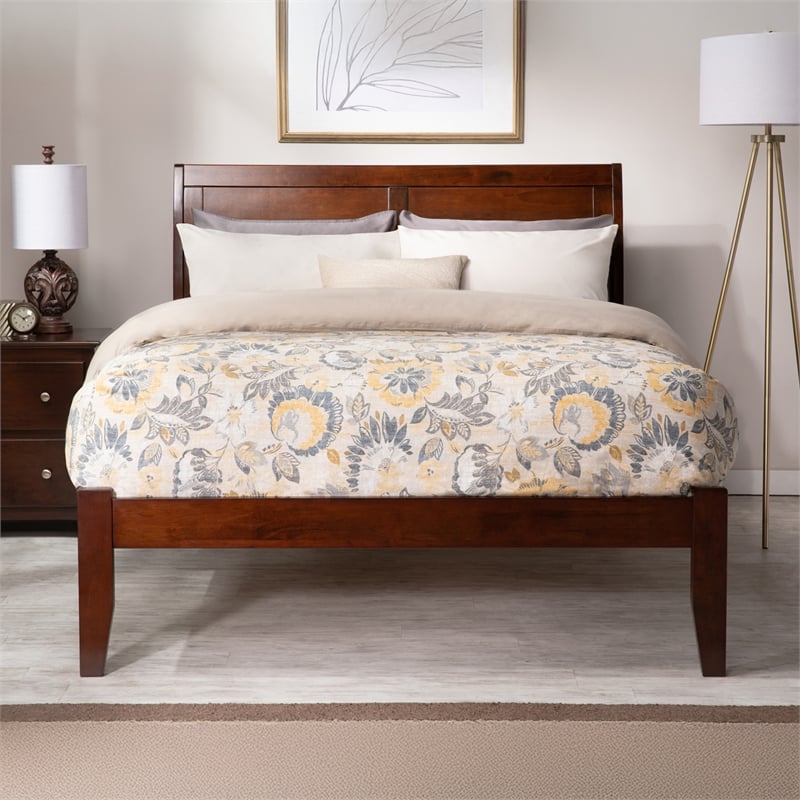Portland Full Solid Wood Platform Bed in Walnut