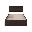 Portland Full Wood Platform Bed with Footboard and Storage Drawers in Espresso