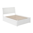 Portland Full Wood Platform Bed with Footboard and Storage Drawers in White