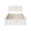 Portland Full Wood Platform Bed with Footboard and Storage Drawers in White