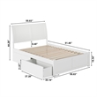 Portland Full Wood Platform Bed with Footboard and Storage Drawers in White