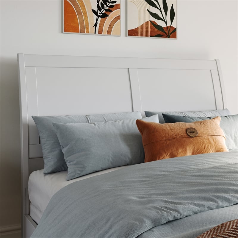 AFI Portland Full Wood Foundation Bed Frame with Matching Footboard White